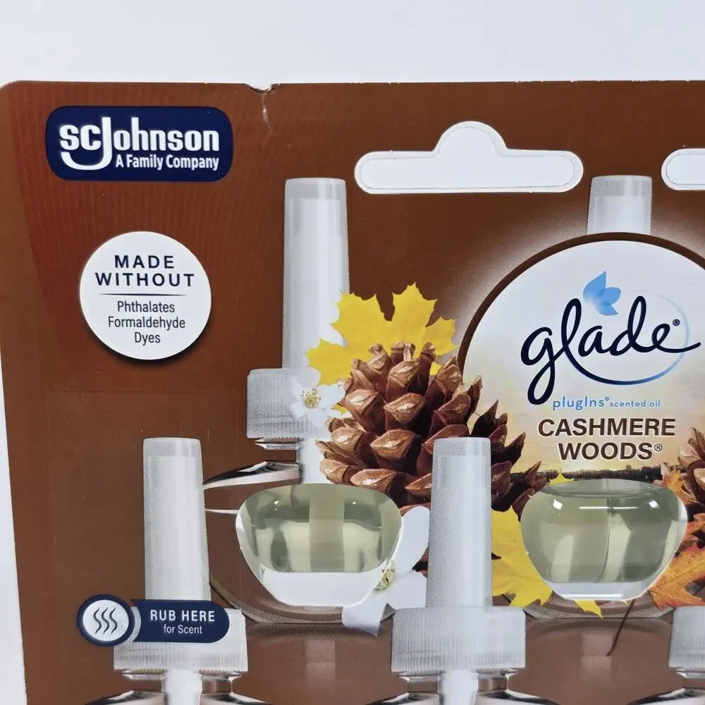 Glade Plugins Refills Air Freshener Cashmere Woods Scented Essential Oils 7pk